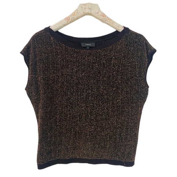 Theory knit glitter metallic sleeveless top - Picture 1 of 9